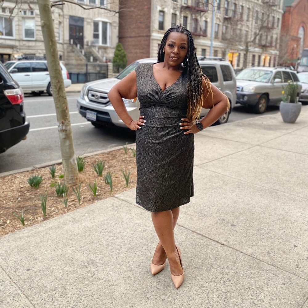 Metallic Black Cocktail Dress